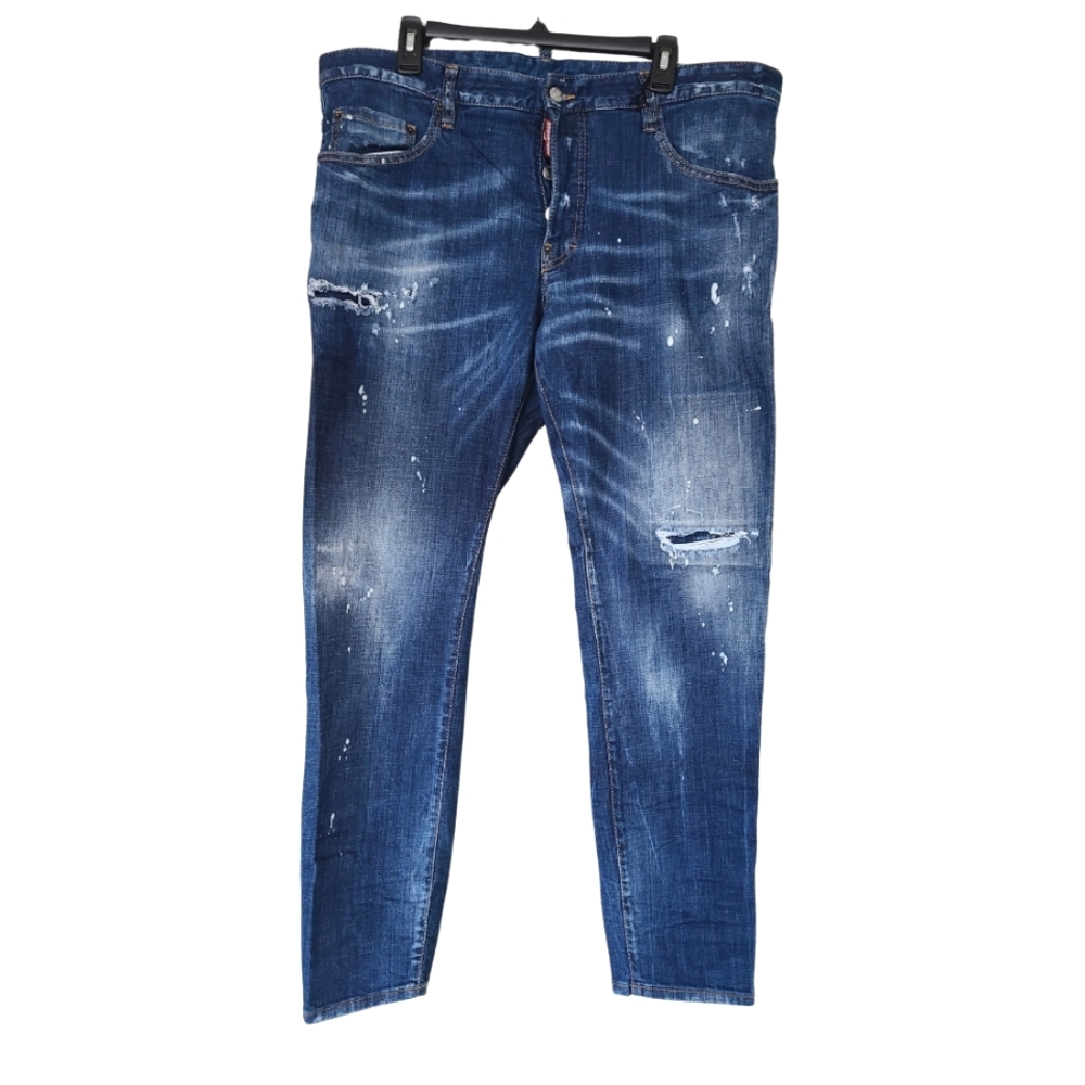 DSQUARED2 🇨🇦 Skater Jean with  Dean + Dan Embroidered Back Pockets - 40" Waist